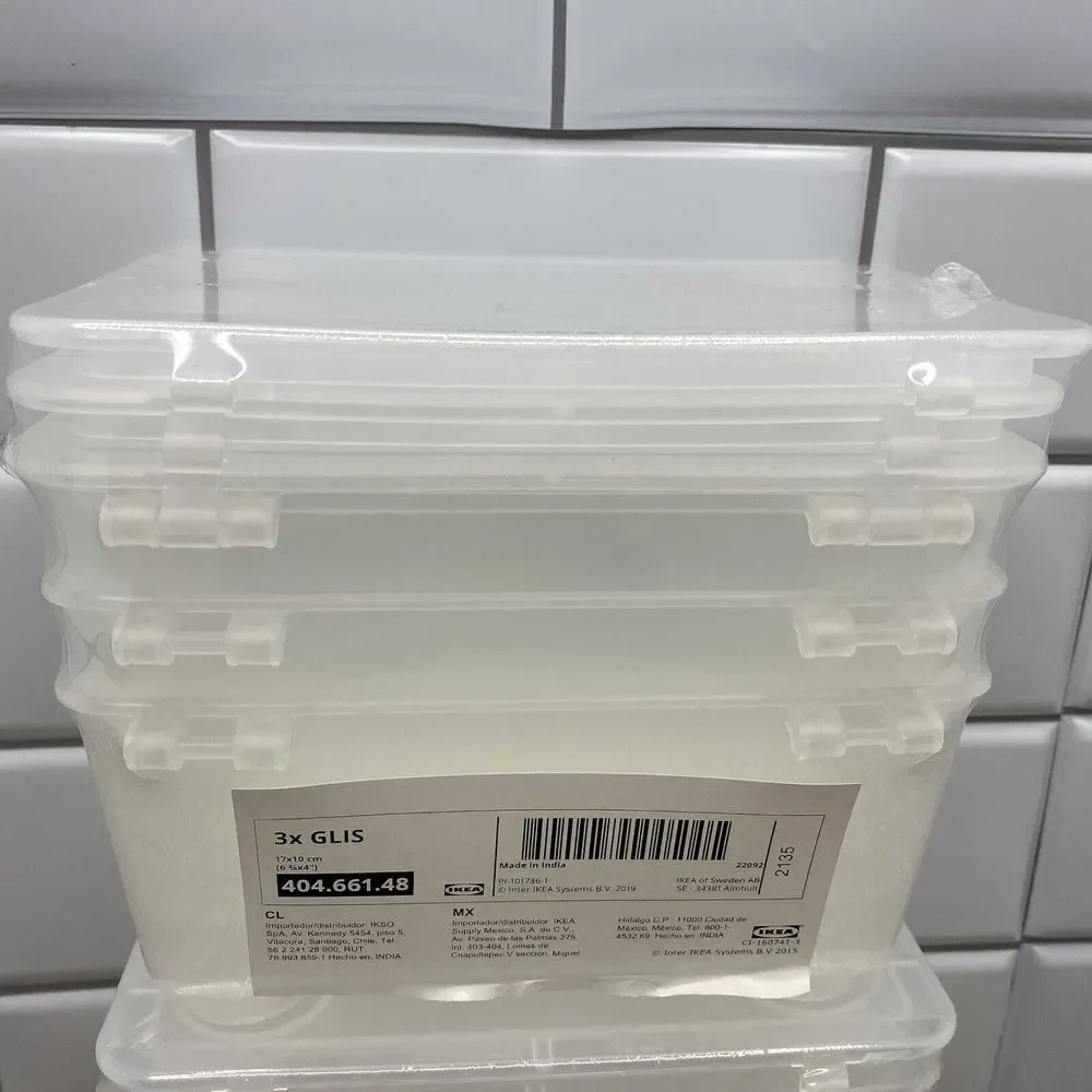 IKEA Storage Containers GLIS 6 In All New Grooved Bottoms For Stacking Office 16